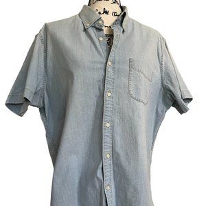 J. Crew Mens "Classic Fit" Button-down Denim Short Sleeve Shirt